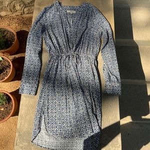 LOFT blue/white patterned dress, size S
